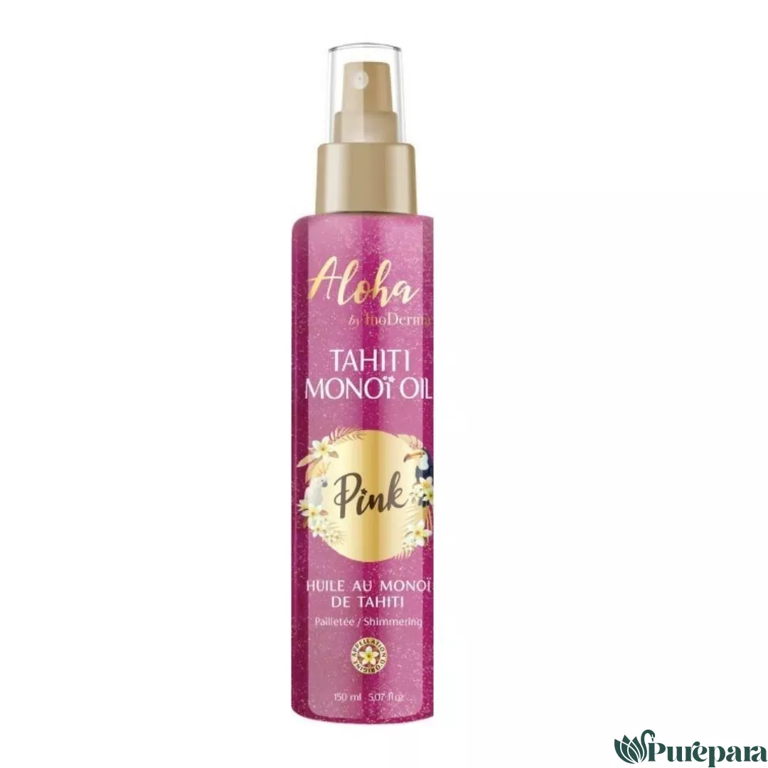 INODERMA ALOHA Huile au Monoï de Tahiti Pailletée PINK 150ml SPRAY