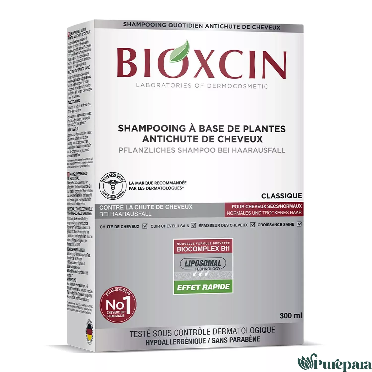 BIOXSINE Shampooing Cheveux Normaux et Secs 300ml