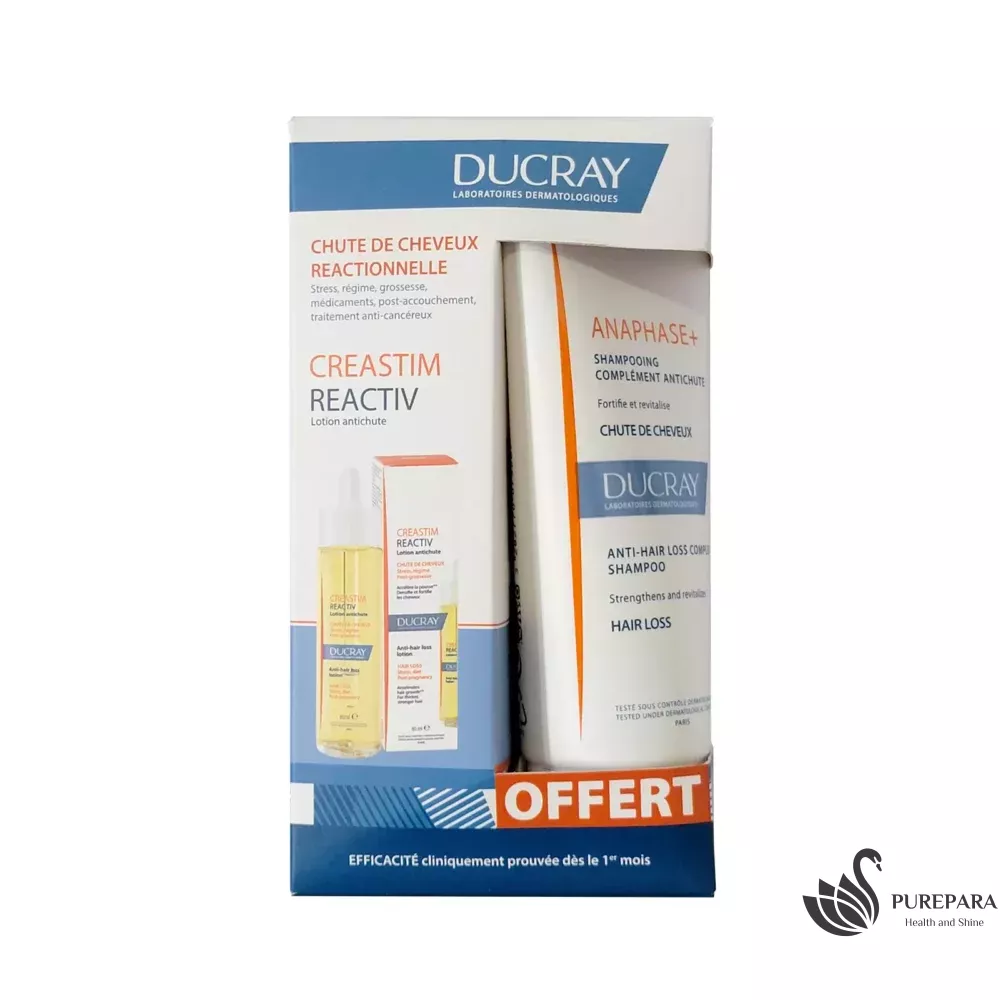 Ducray Creastim Reactiv Lotion Anti Chute 60ml + Anaphase Shampooing 100ml (Offert)