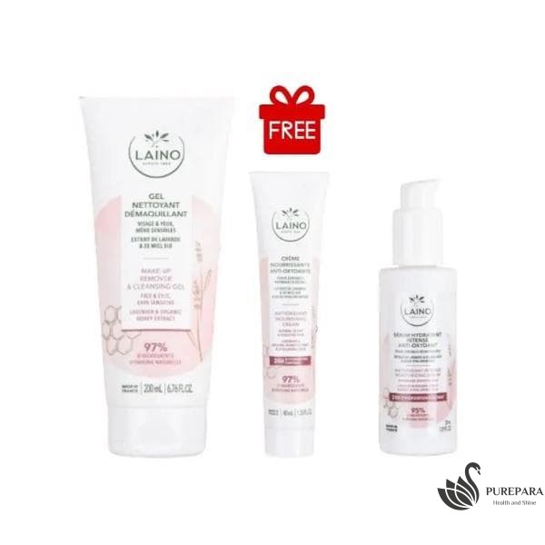 LAINO GEL NET DEM 200ML+SERUM HYD INTENSE ANTI-OX 30ML+CREME NOUR ANT-OX GRATUIT
