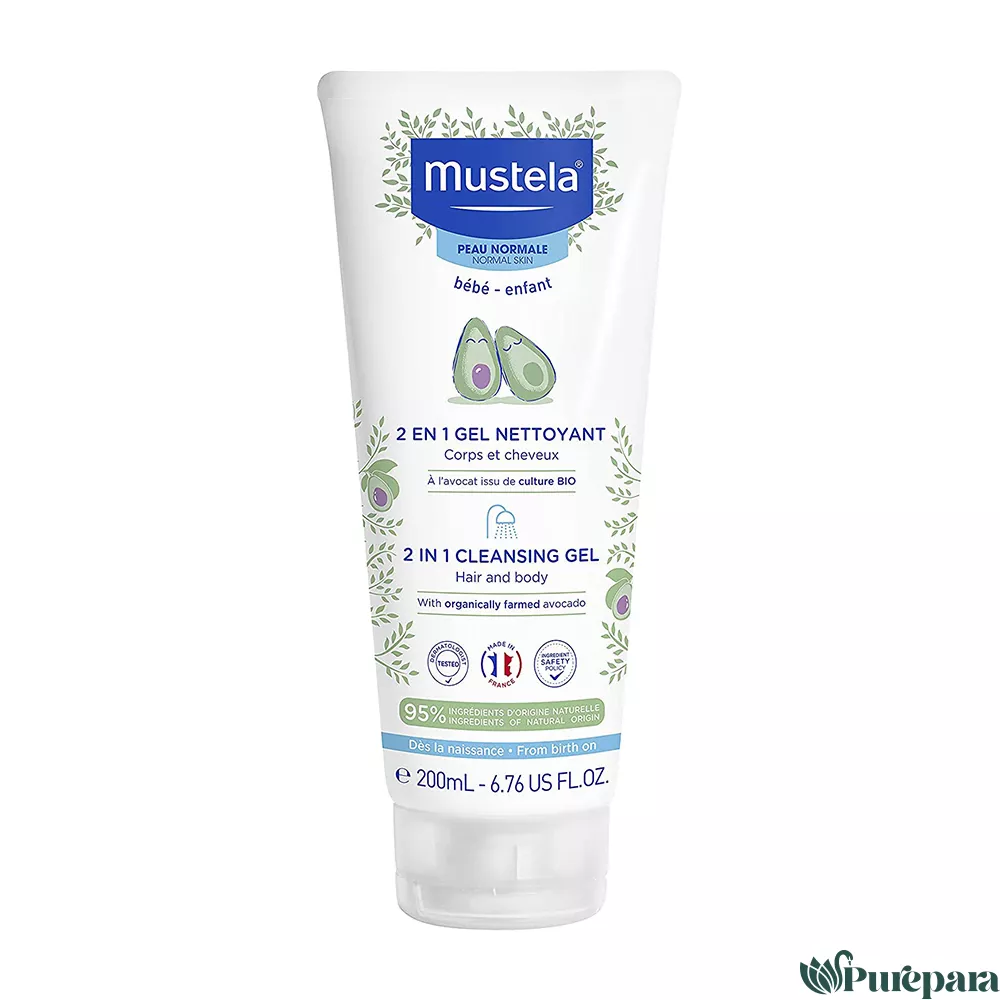 MUSTELA 2 En 1 Gel Lavant Doux Corps et Cheveux 200 ml